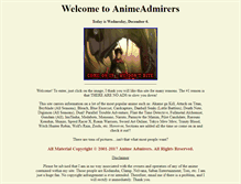 Tablet Screenshot of animeadmirers.com